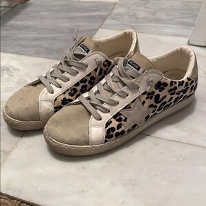 Vintage Havana Cream and Black Distressed Sneakers